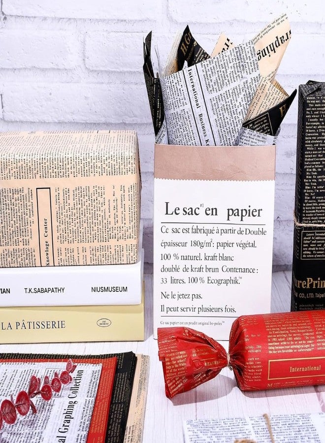 VRB Dec 10pcs Gift Wrapping Paper Sheet/Gift Paper For packing/Gift Papers Sheets/Gift Wrapper/Gift Packing Material Wrapping Paper for Gift Packing Birthday,Anniversary,Diwali,Christmas. (10 Pcs Newspaper Print) - Image 5
